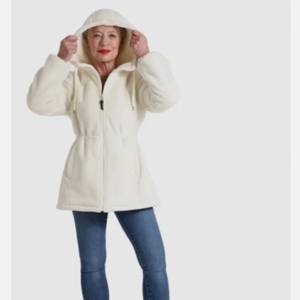 1 Madison Expedition Bonded Fleece Coat Jacket Lrg/White M
